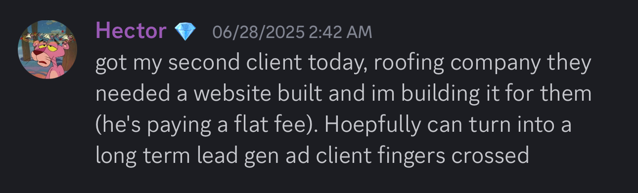 Hector — Second client — roofing company