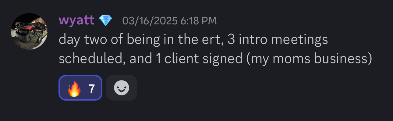 Wyatt — 3 meetings + 1 client signed on day 2