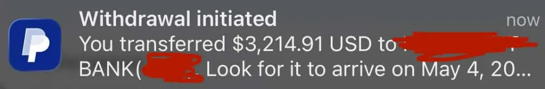 Rtvrell — $3,000 to my account. All Wi-Fi money