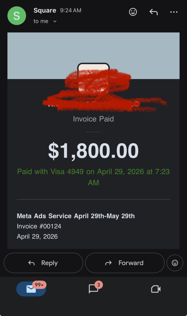 Griffin K. — $1,800 Payment from one cleint